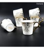 White & Gold 160 ml Ceramic (Set of 4) Tea Cup Set