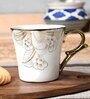 White & Gold 160 ml Ceramic (Set of 4) Tea Cup Set
