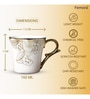 White & Gold 160 ml Ceramic (Set of 4) Tea Cup Set