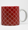 Femora Handcrafted Ceramic Coffee & Tea Cup Set of 2, 180 ML, Geometric Design Tea Cups, Stackable, Chip Resistant, Large Serving Coffee Cup, Ideal Coffee Mug for Gift-Red