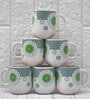 Green 180 ml Ceramic Atomic Star (Set of 6) Tea Cup Set