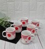 Red 180 ml Ceramic Atomic Star (Set of 6) Tea Cup Set
