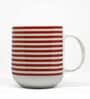 Red 180 ml Ceramic Striped (Set of 6) Tea Cup Set