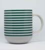 Green 180 ml Ceramic Striped (Set of 6) Tea Cup Set