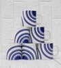 Blue 180 ml Ceramic Circular (Set of 6) Coffee Mug