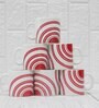 Red 180 ml Ceramic Circular Design (Set of 6) Tea Cup Set