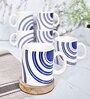 Blue 180 ml Ceramic Circular (Set of 6) Coffee Mug