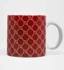 Red 180 ml Ceramic Geometric (Set of 6) Tea Cup Set