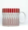 Red 180 ml Ceramic Linear (Set of 6) Tea Cup Set