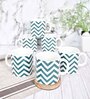 Green 180 ml Ceramic Zig Zag (Set of 6) Tea Cup Set