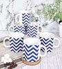 Blue 180 ml Ceramic Zig Zag (Set of 6) Tea Cup Set