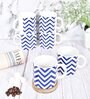 Blue 180 ml Ceramic Zig Zag (Set of 6) Tea Cup Set