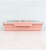 Pink 800ml Stainless Steel Rectangle 3 Pots Lunch Box