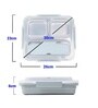 Green 800ml Stainless Steel Rectangle 3 Pots Lunch Box