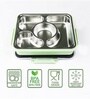 Green 800ml Stainless Steel Rectangle 4 Pots Lunch Box