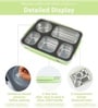 Green 900ml Stainless Steel Rectangle Lunch Box