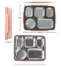 Pink 900ml Stainless Steel Rectangle Lunch Box