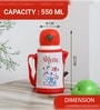Kitten Red 550ml Stainless Steel Double Walled Vacuum Insulated Kids Water Bottle