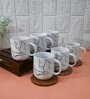 Green 180 ml Ceramic Marble (Set of 6) Tea Cup Set