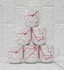 Red 180 ml Ceramic Marble (Set of 6) Tea Cup Set