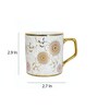 White & Gold 180 ml Ceramic Mandala Print (Set of 4) Tea Cup Set