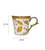 Gold 160 ml Ceramic Traditional Print (Set of 4) Tea Cup Set