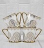 Gold 160 ml Ceramic Vinyl Print (Set of 4) Tea Cup Set