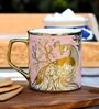 Pink 180 ml Ceramic Peacock (Set of 4) Tea Cup Set
