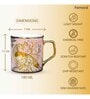 Pink 180 ml Ceramic Peacock (Set of 4) Tea Cup Set