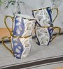 Denim Gold 160 ml Ceramic Finery Design (Set of 4) Tea Cup Set