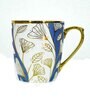 Denim Gold 160 ml Ceramic Finery Design (Set of 4) Tea Cup Set