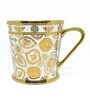 Gold 180 ml Ceramic Vintage Print (Set of 4) Tea Cup Set