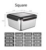 Femora Stainless Steel Container Multipurpose Lunch Box Set for Office, Green, Square-350 ml (2 Container), Rectangle-550 ml (1 Pcs).