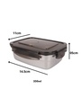 Femora Stainless Steel Container Multipurpose Lunch Box Set for Office, Maroon, Rectangle-350 ml (3 Container).