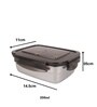 Femora Stainless Steel Container Multipurpose Lunch Box Set for Office, Maroon, Rectangle-350ml(2 pcs), Rectangle-550ml(1 pcs), Water Bottle-750ml(1 pcs)