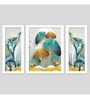 Feng Shui Elephant With Floral Art Wall Print MDF Art Print Set of 3