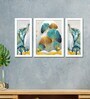 Feng Shui Elephant With Floral Art Wall Print MDF Art Print Set of 3