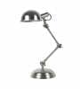Small Antique Silver Adjustable Study Lamp With Iron & Brass Base