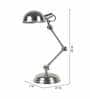Small Antique Silver Adjustable Study Lamp With Iron & Brass Base