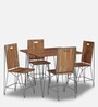Ferme Solid Wood 4 Seater Dining Set in Premium Acacia Finish