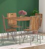 Ferme Solid Wood 4 Seater Dining Set in Premium Acacia Finish