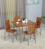 Ferme Solid Wood 4 Seater Dining Set in Premium Acacia Finish