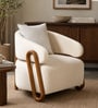 Fermo Fabric Lounge Chair in Beige Colour