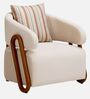 Fermo Fabric Lounge Chair in Beige Colour