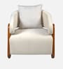 Fermo Fabric Lounge Chair in Beige Colour