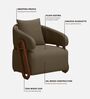 Fermo Fabric Lounge Chair in Brown Colour Fermo Fabric Lounge Chair in Brown Colour