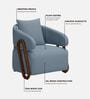 Fermo Fabric Lounge Chair in Blue Colour Fermo Fabric Lounge Chair in Blue Colour