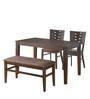 Fern 4 Seater Dining Set in Erin Brown Finish with Bench