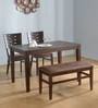 Fern 4 Seater Dining Set in Erin Brown Finish with Bench