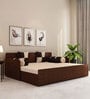 Fern Queen Sized Pull-Out Sofa Cum Bed With Box Storage In Brown Finish